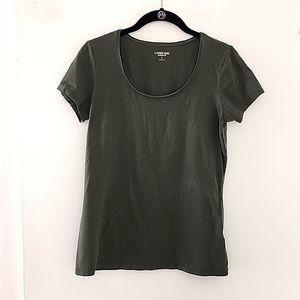Set of 2 Land's End Black/Army Green Scoop neck Tees
